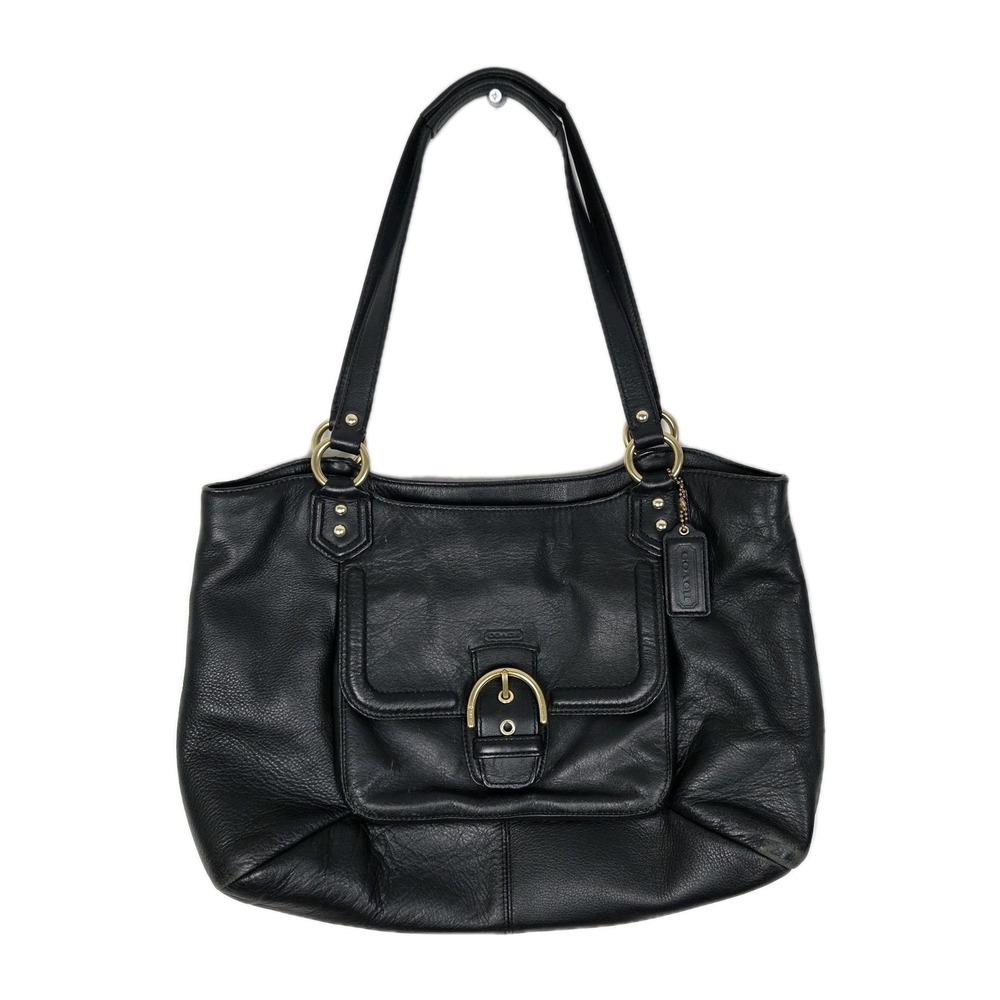 Coach Campbell Belle Black Leather Carryall Shoulder Bag F24961 Tote Bag